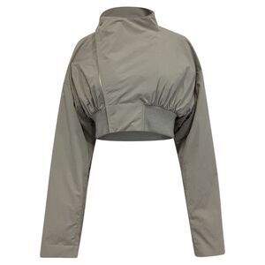 Rick Owens Hollywood Cropped Flight Jacket in Grey Polyamide